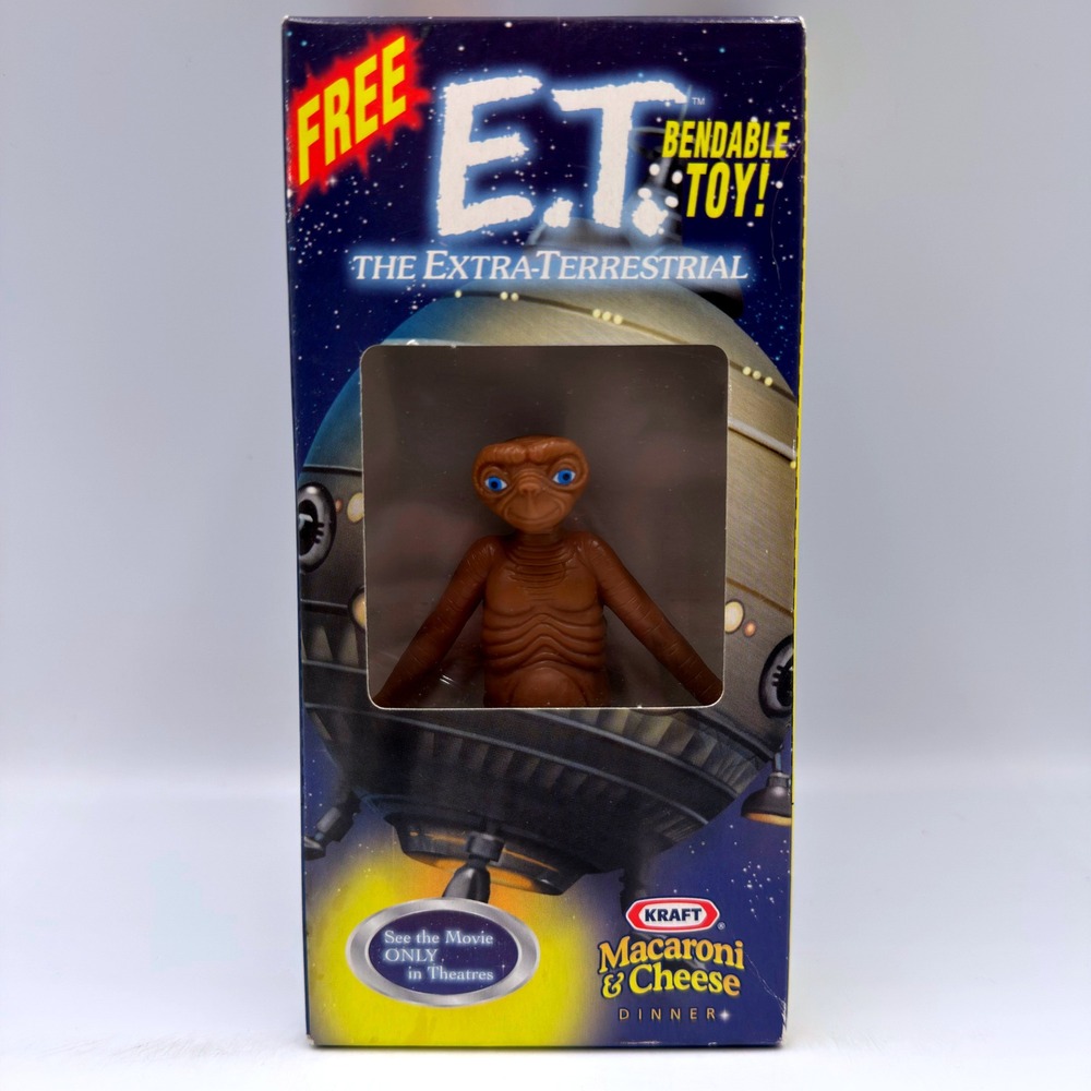 Vintage 2002 ET The Extra-Terrestrial Kraft Macaroni & Cheese Bendable Toy Boxed